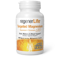 Natural Factors, RegenerLife, Targeted Magnesium, Magnesium L-Threonate, 90 Vegetarian Capsules UPC 068958019079