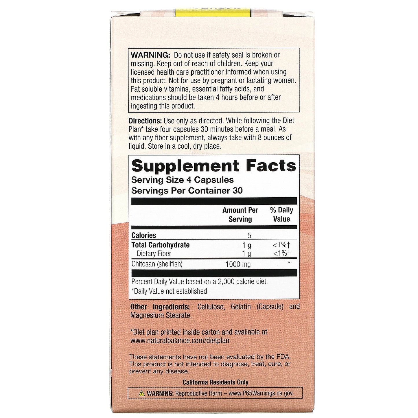 Natural Balance, Original Chitosan, 250 mg, 120 Capsules UPC 047868212602 | HiLife Vitamins
