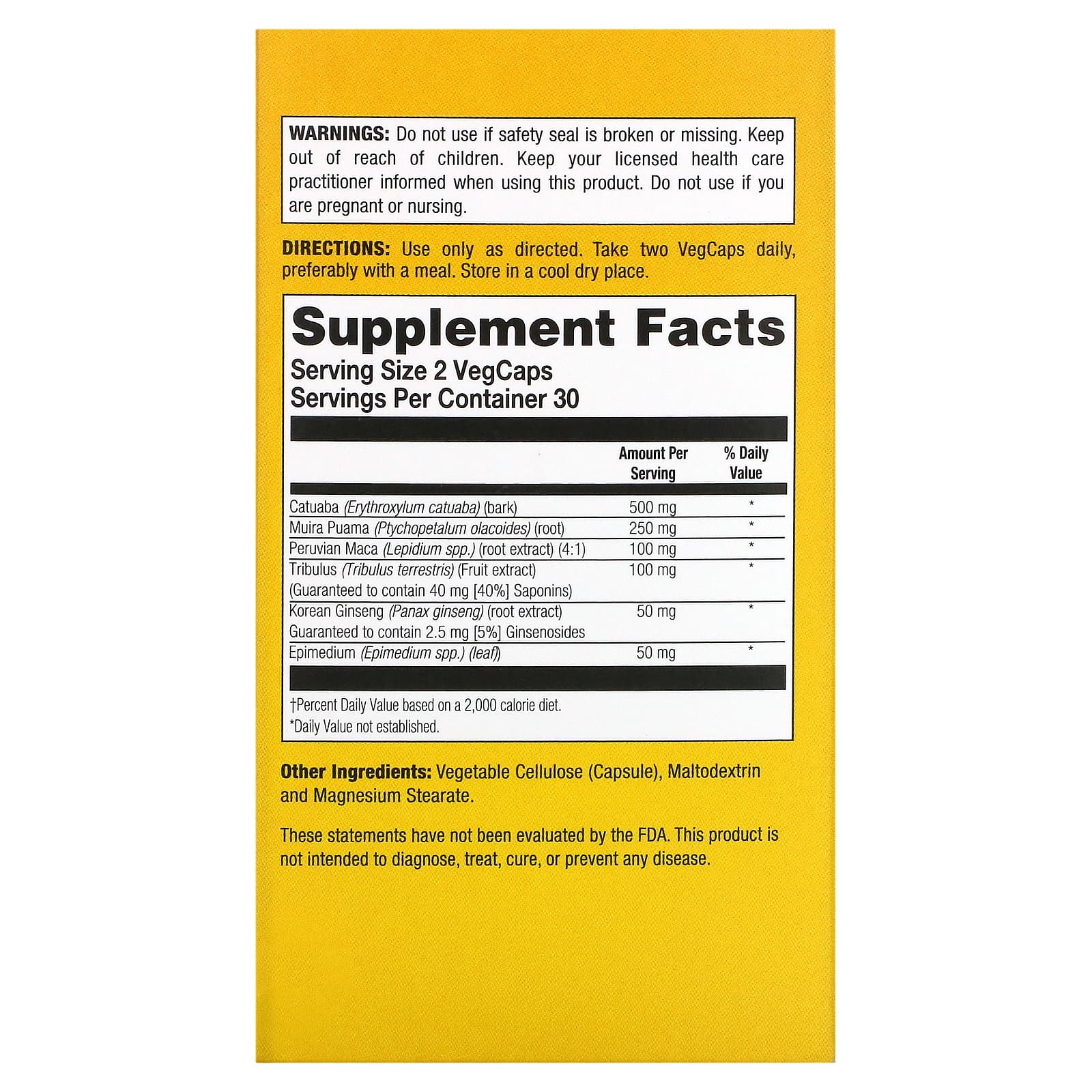 Natural Balance, Catuaba 500 PowerMax, 60 Capsules UPC 047868840607 | HiLife Vitamins