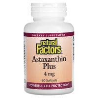 Natural Factors, Astaxanthin Plus, 4 mg, 60 Softgels UPC 068958010137 | Hilife Vitamins