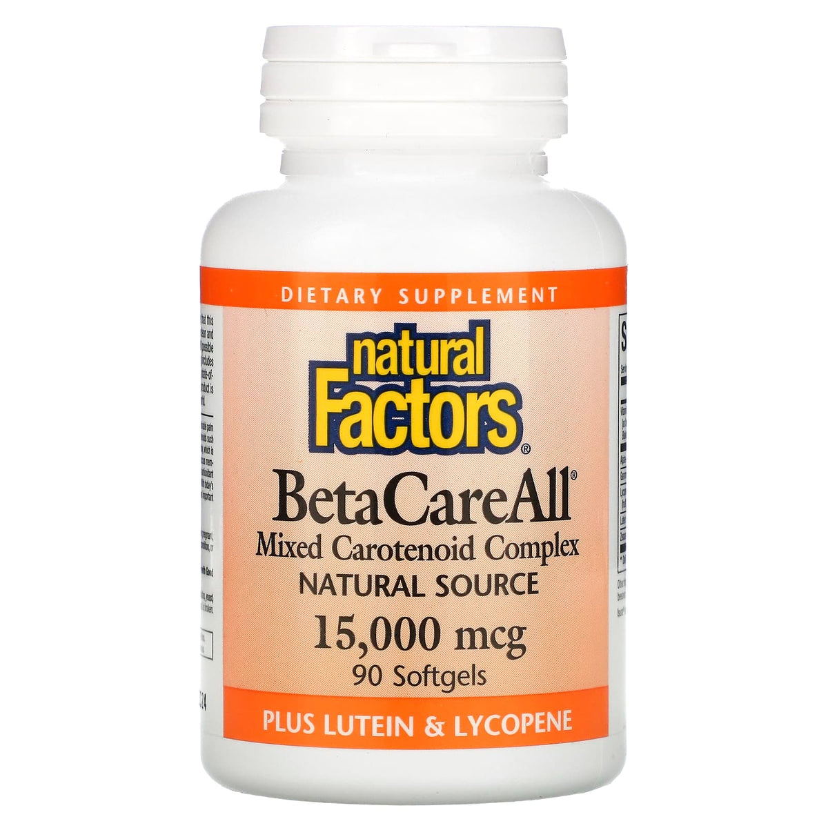 Natural Factors, BetaCareAll, 15,000 mcg, 90 Softgels UPC 068958010144 | Hilife Vitamins