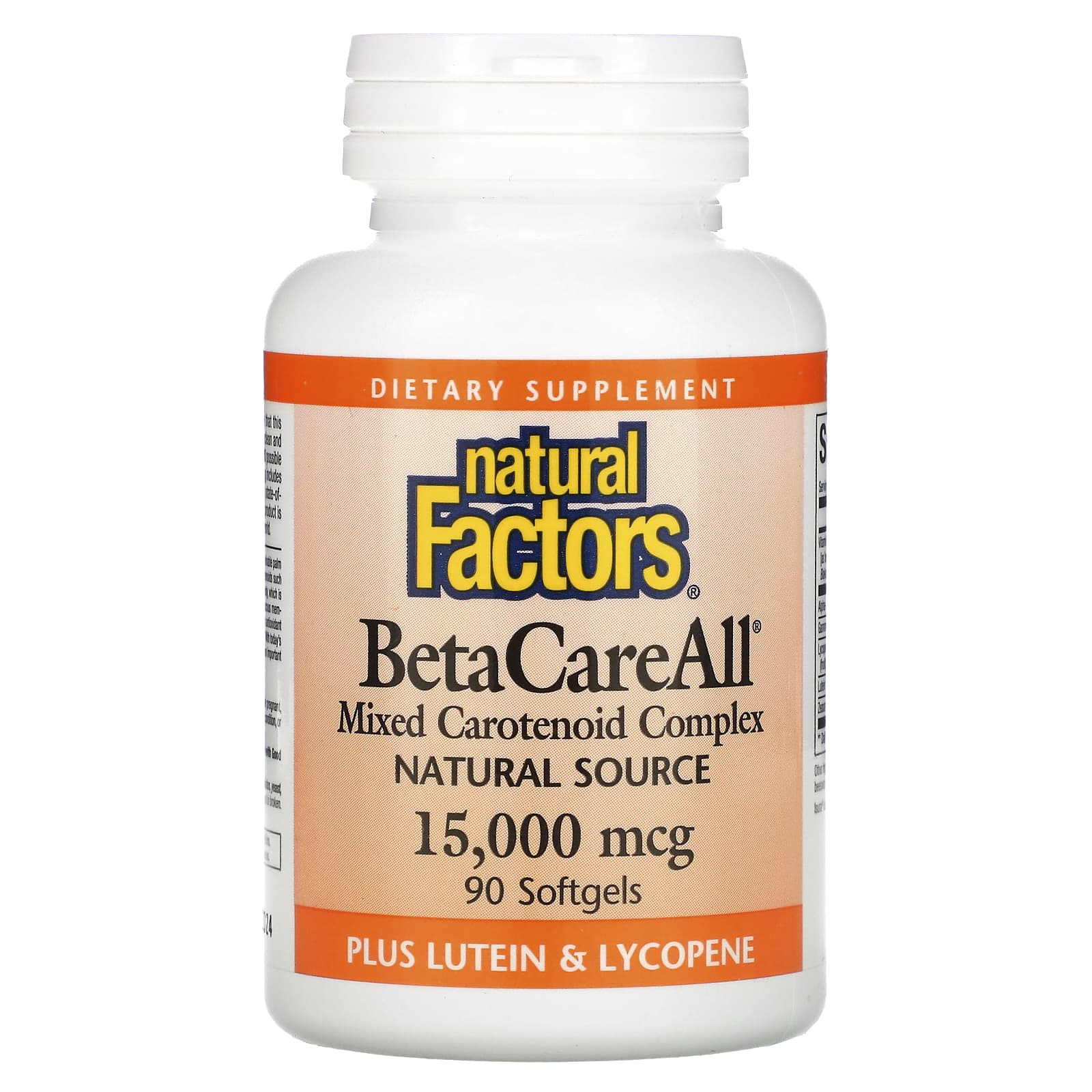 Natural Factors, BetaCareAll, 15,000 mcg, 90 Softgels UPC 068958010144 | Hilife Vitamins