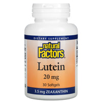 Natural Factors, Lutein, 20 mg, 30 Softgels UPC 068958010311 | Hilife Vitamins
