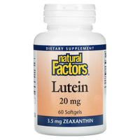 Natural Factors, Lutein, 20 mg, 60 Softgels UPC 068958010328 | Hilife Vitamins