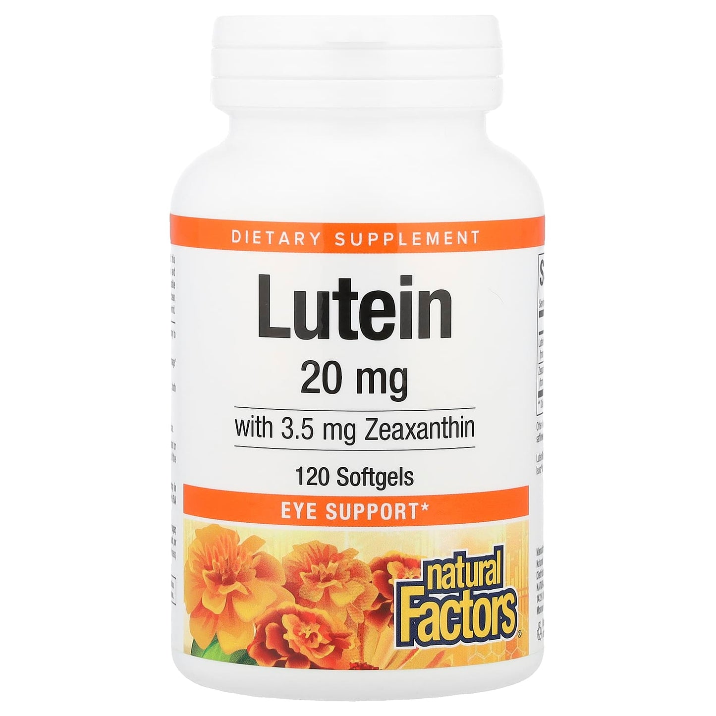Natural Factors, Lutein, 20 mg, 120 Softgels UPC 068958010335 | Hilife Vitamins