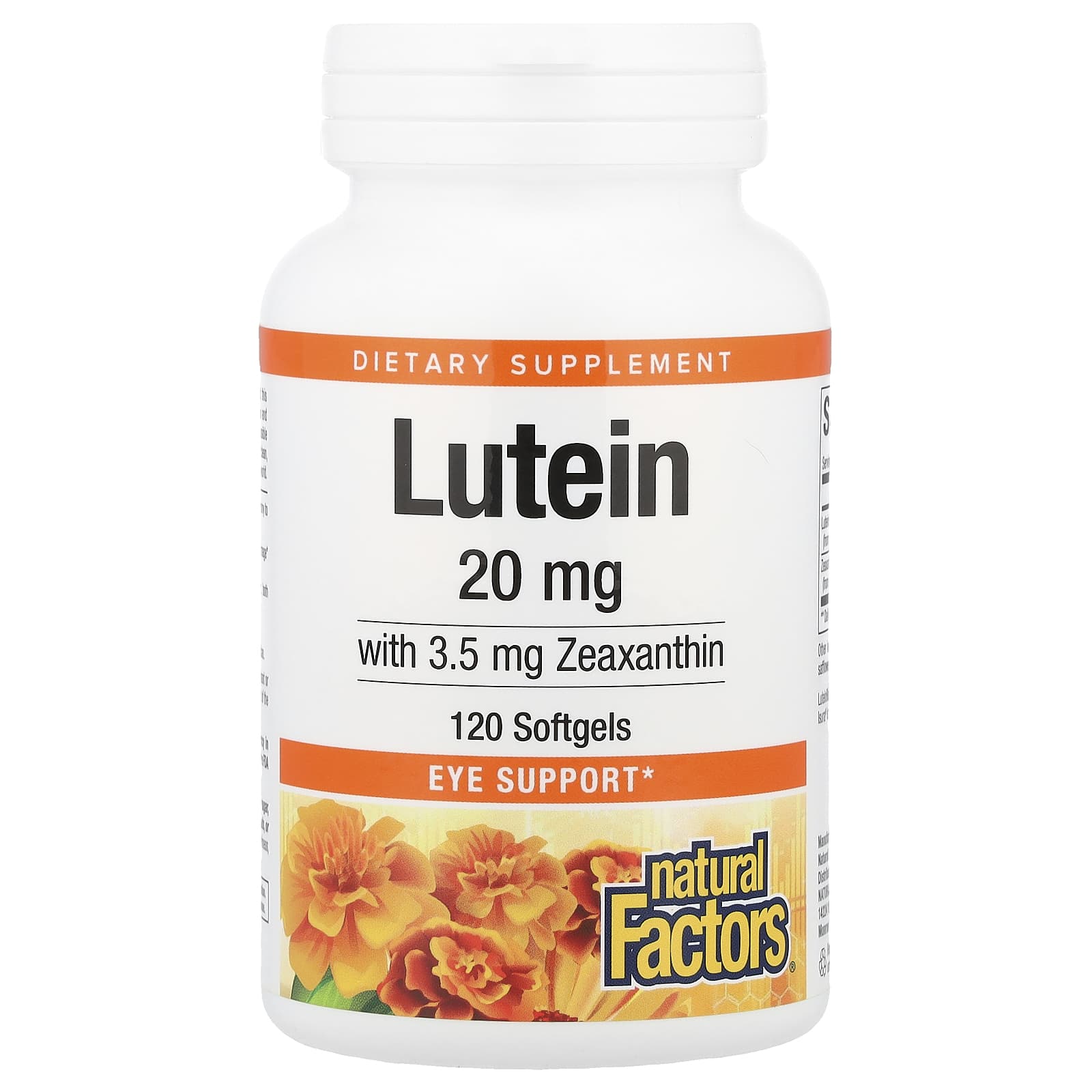 Natural Factors, Lutein, 20 mg, 120 Softgels UPC 068958010335 | Hilife Vitamins
