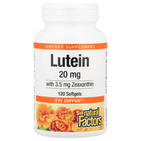 Natural Factors, Lutein, 20 mg, 120 Softgels UPC 068958010335 | Hilife Vitamins