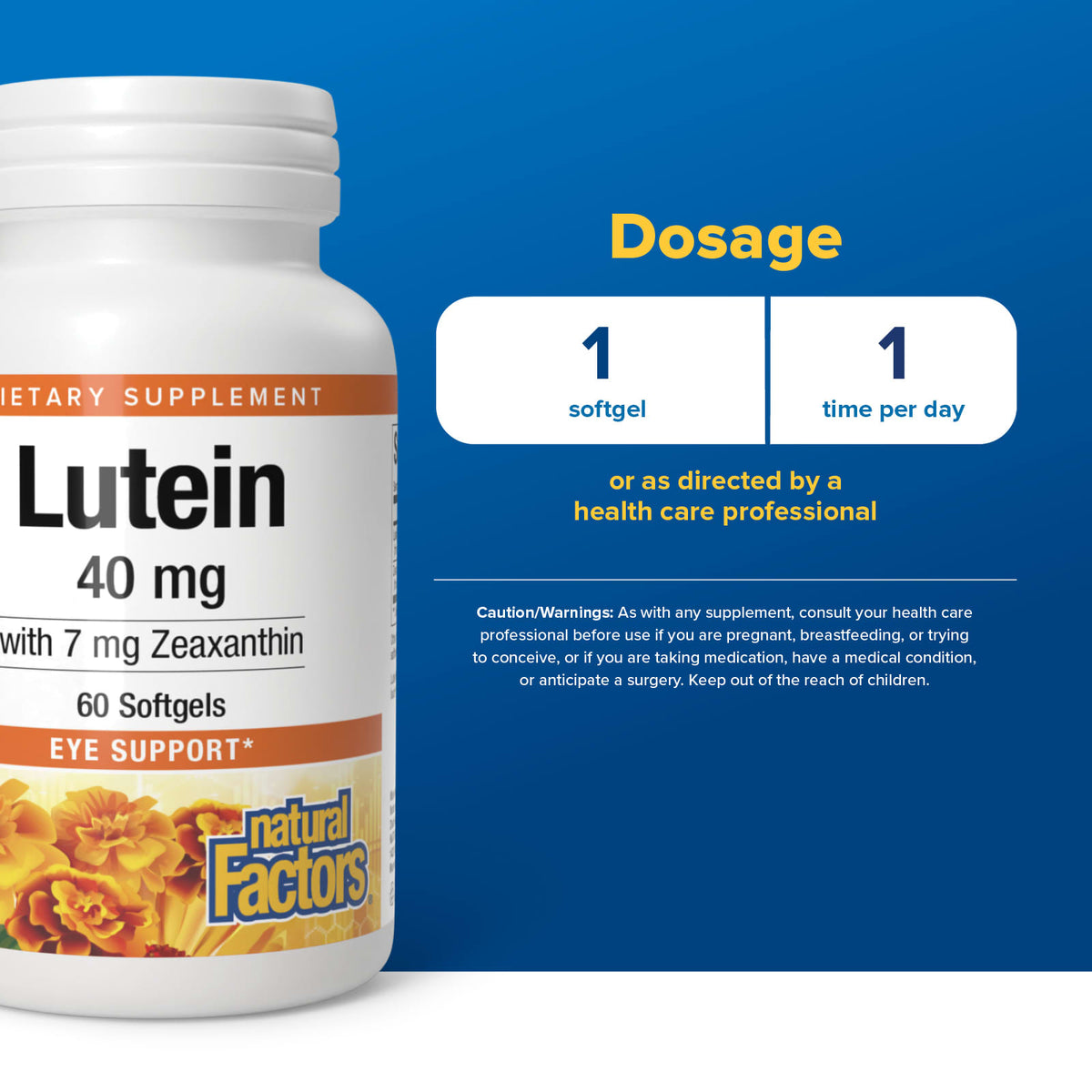 Natural Factors, Lutein, 40 mg, 60 Softgels UPC 068958010359 | Hilife Vitamins
