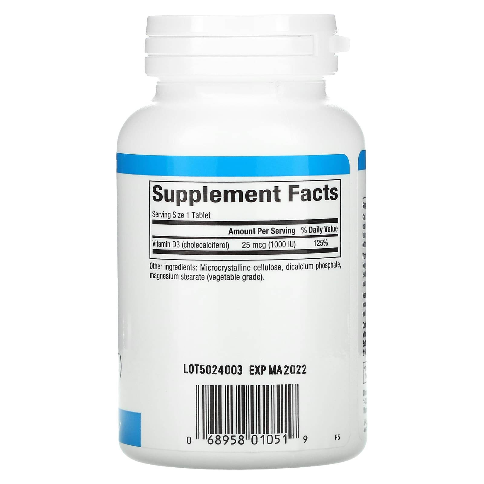 Natural Factors, Vitamin D3, 25 mcg (1,000 IU), 180 Tablets UPC 068958010519 | Hilife Vitamins