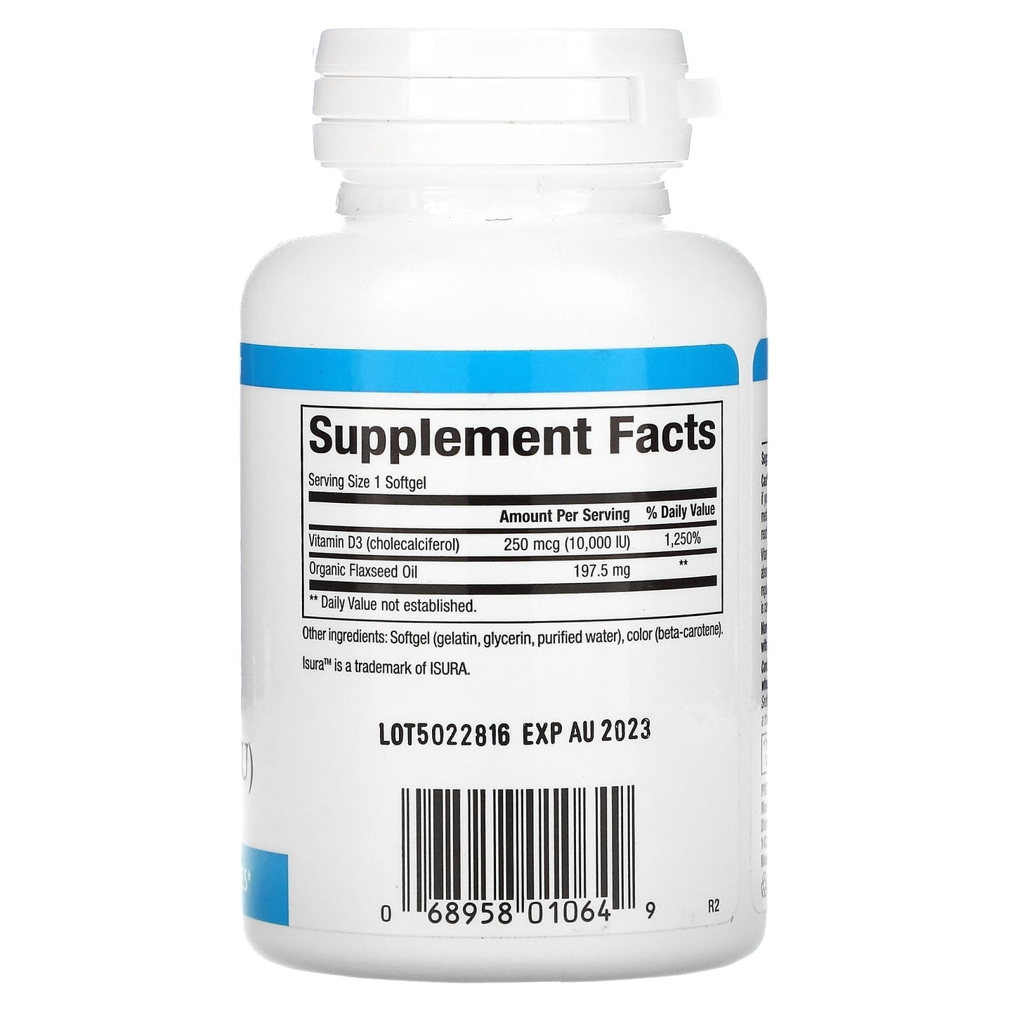 Natural Factors, Vitamin D3, 250 mcg (10,000 IU), 120 Softgels UPC 068958010649 | Hilife Vitamins