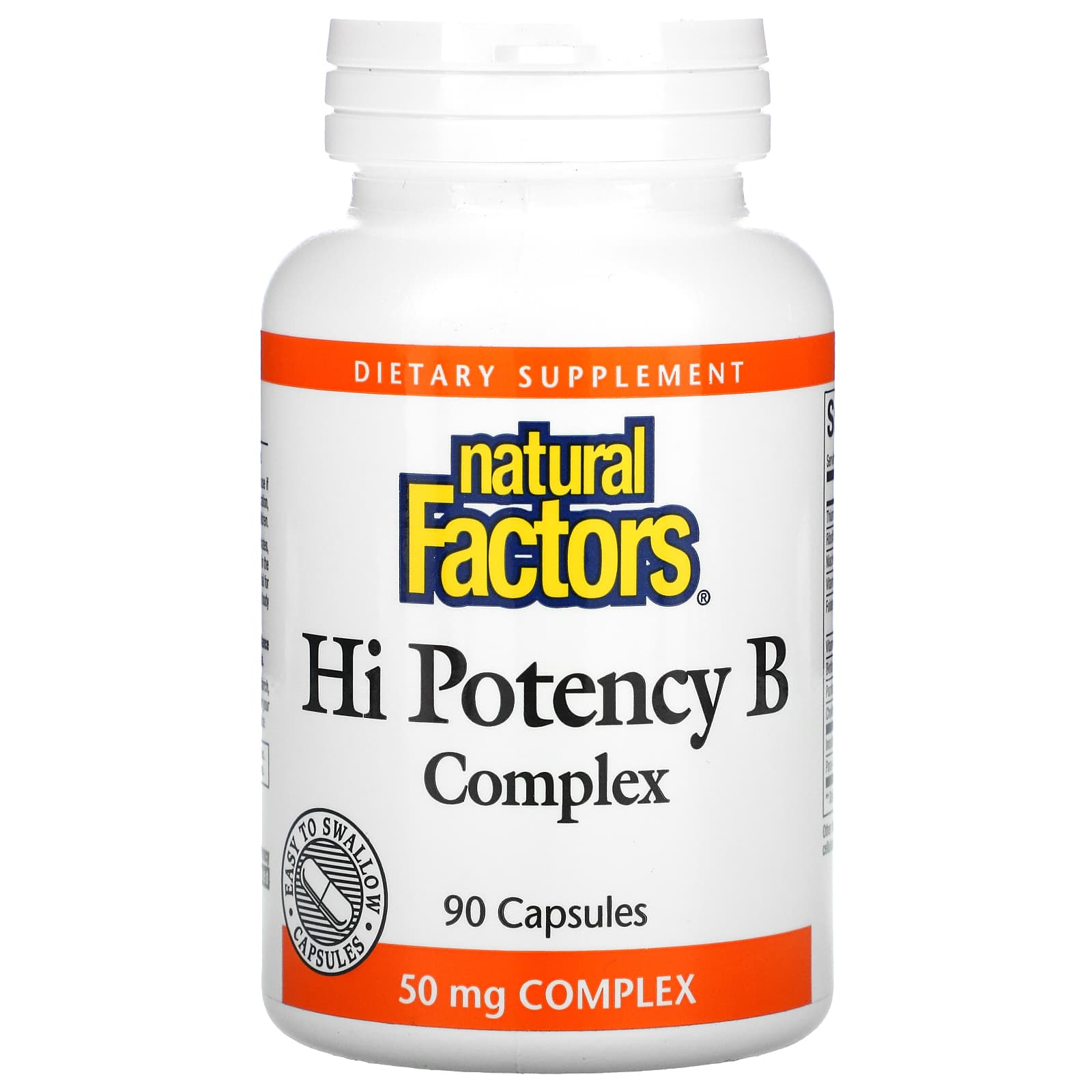 Natural Factors, Hi Potency B Complex, 90 Capsules UPC 068958011219 | Hilife Vitamins