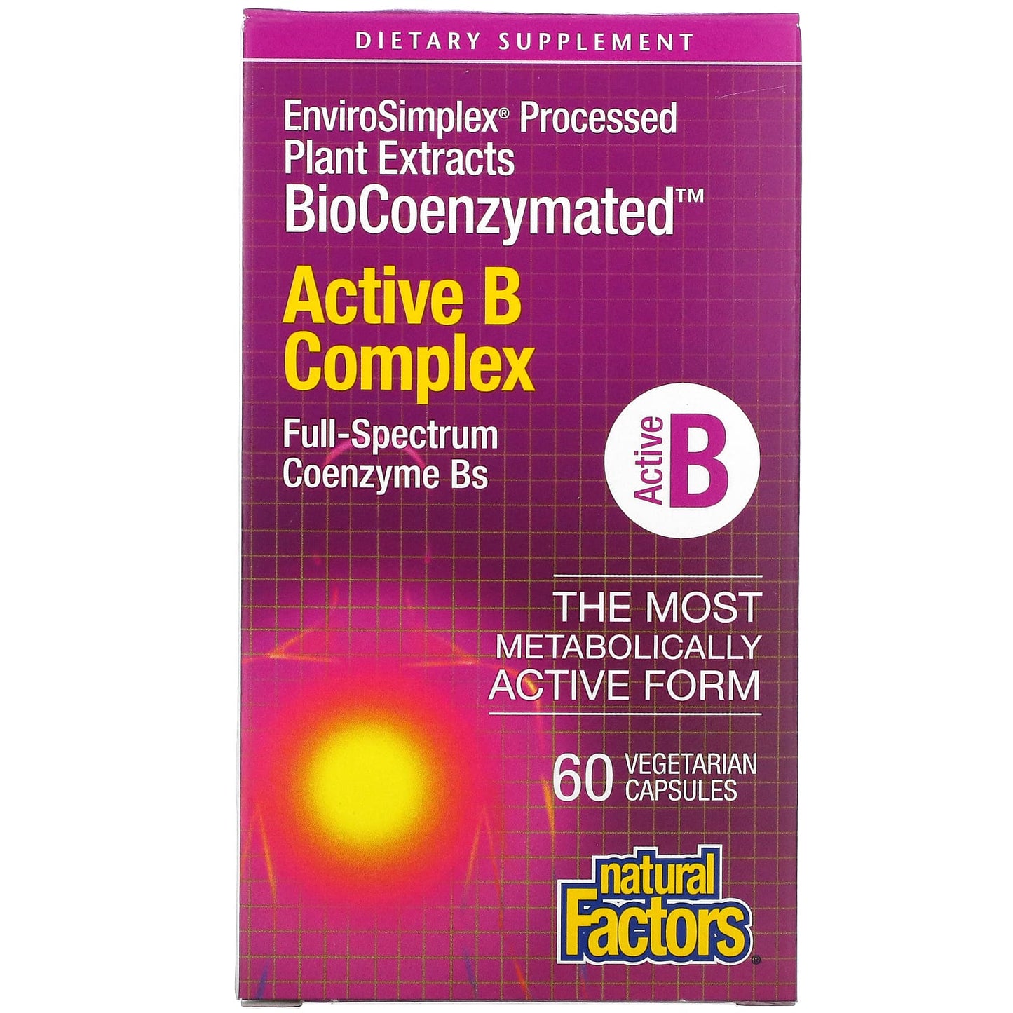 Natural Factors, BioCoenzymated, Active B Complex, 60 Vegetarian Capsules UPC 068958011325 | Hilife Vitamins