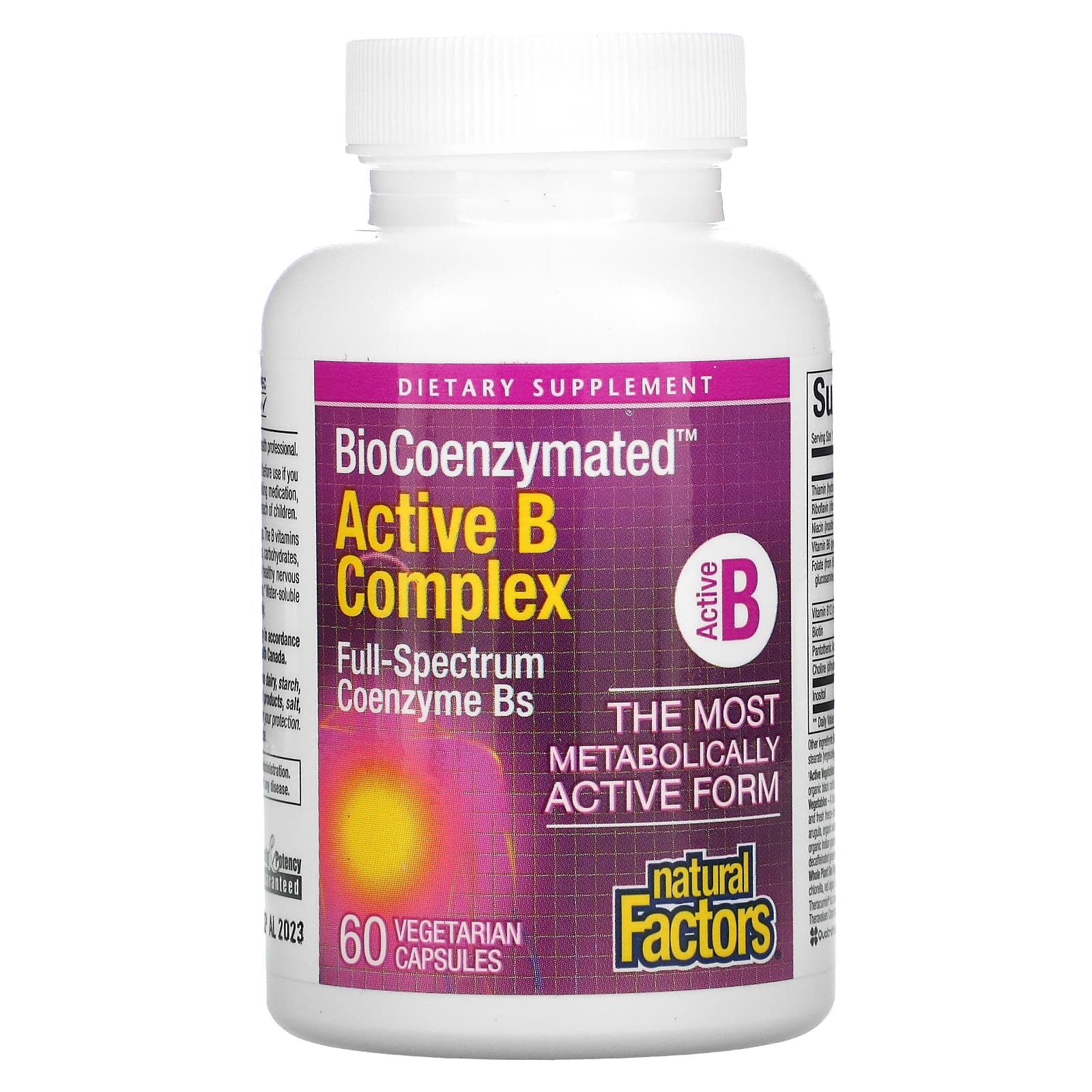 Natural Factors, BioCoenzymated, Active B Complex, 60 Vegetarian Capsules UPC 068958011325 | Hilife Vitamins