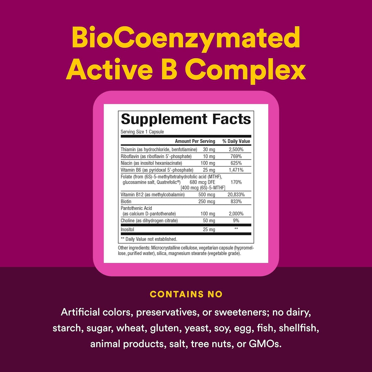 Natural Factors, BioCoenzymated, Active B Complex, 60 Vegetarian Capsules UPC 068958011325 | Hilife Vitamins
