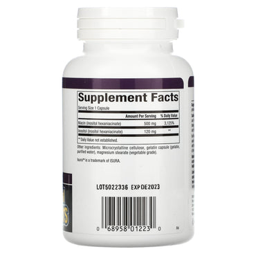 Natural Factors, No Flush Niacin, 500 mg, 90 Capsules UPC 068958012230 | Hilife Vitamins