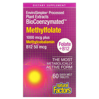 Natural Factors, BioCoenzymated, Methylfolate, 1,000 mcg, 60 Tablets UPC 068958012414 | Hilife Vitamins
