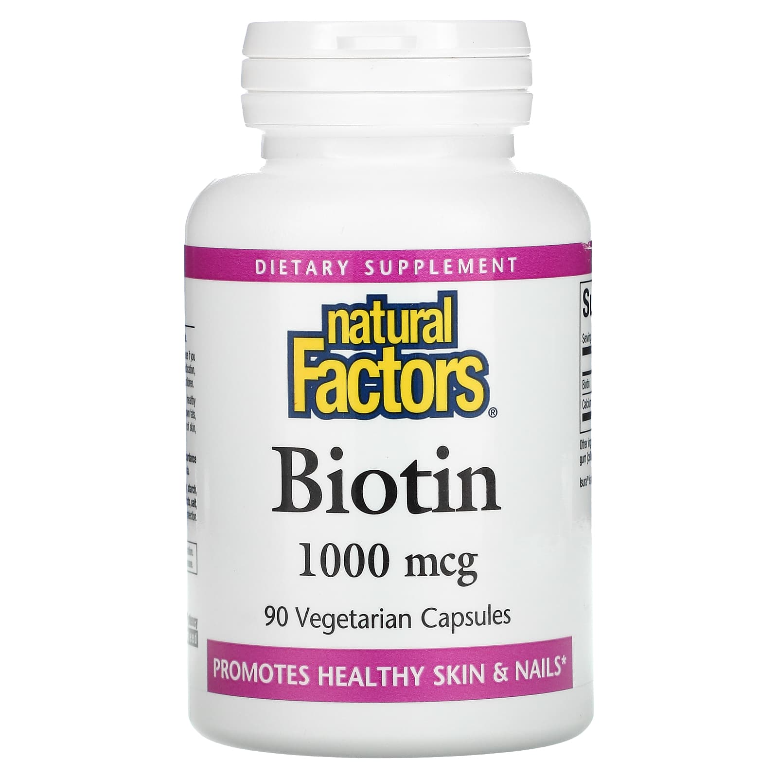 Natural Factors, Biotin, 1,000 mcg, 90 Capsules UPC 068958012612 | Hilife Vitamins