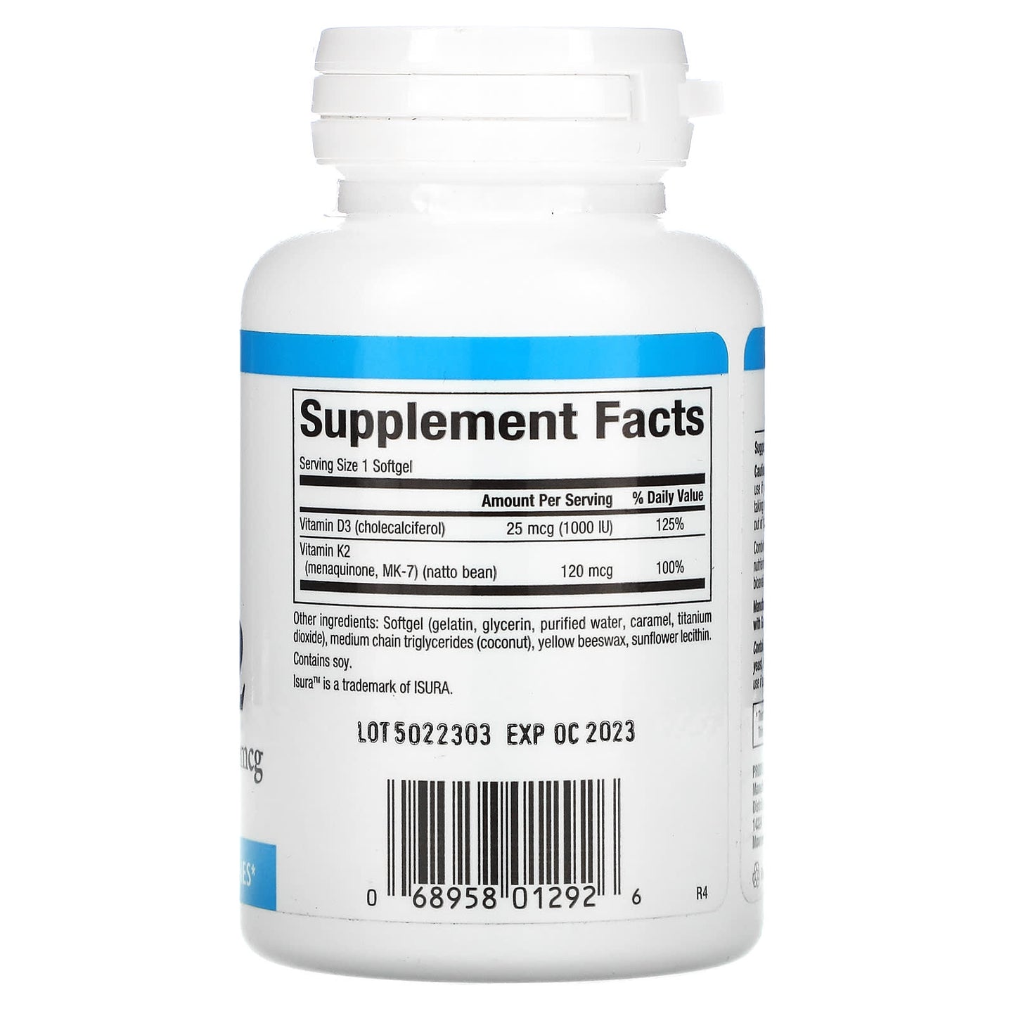 Natural Factors, Vitamin D3 & K2, 60 Softgels UPC 068958012926 | Hilife Vitamins