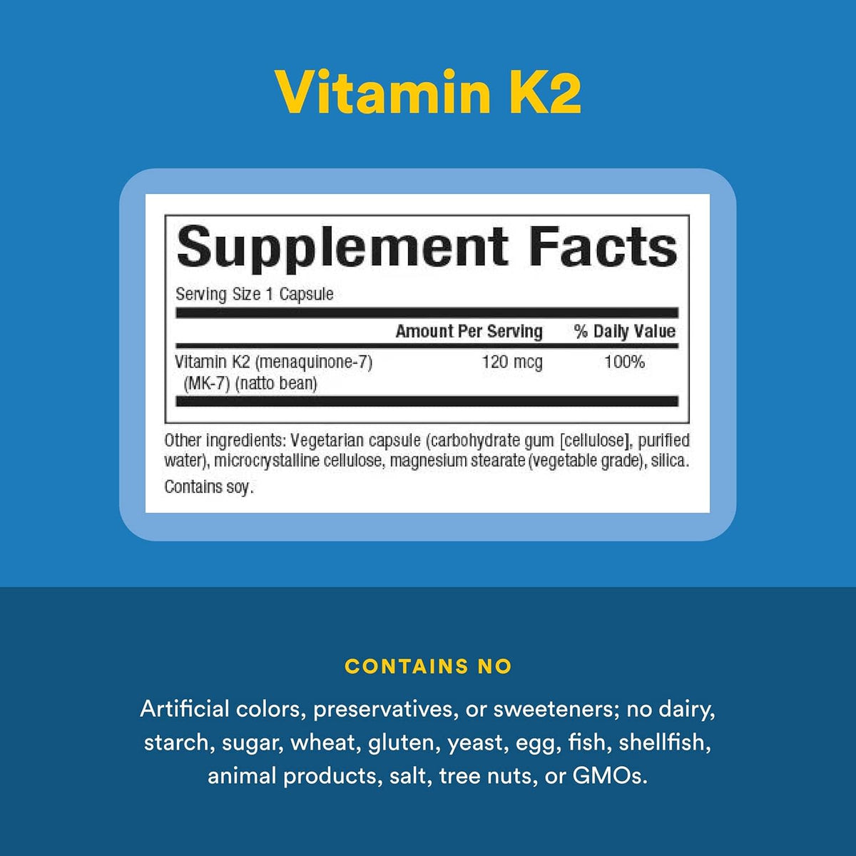 Natural Factors, Vitamin K2, 120 mcg, 60 Vegetarian Capsules UPC 068958012940 | Hilife Vitamins