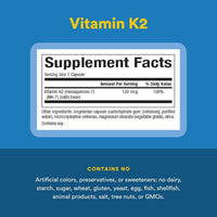 Natural Factors, Vitamin K2, 120 mcg, 60 Vegetarian Capsules UPC 068958012940 | Hilife Vitamins