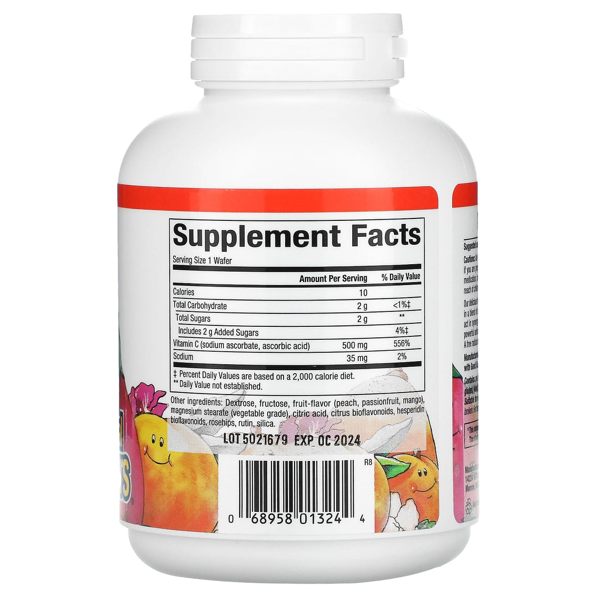 Natural Factors, Fruit-Flavor Chew Vitamin C, Peach, Pas, 90 Chewables UPC 068958013244 | Hilife Vitamins