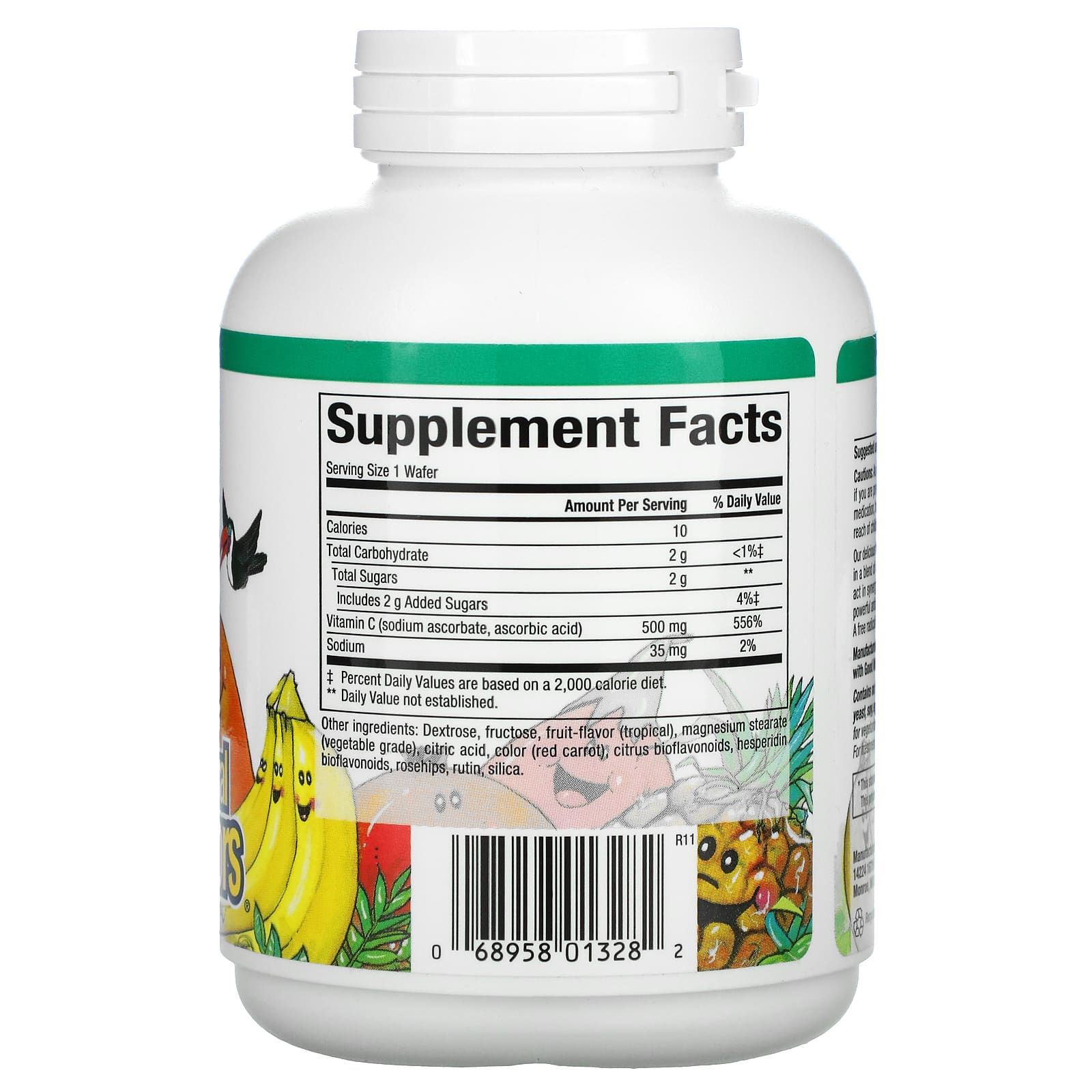Natural Factors, Vitamin C, Tropical, 500 mg, 90 Chewable Wafers UPC 068958013282 | Hilife Vitamins