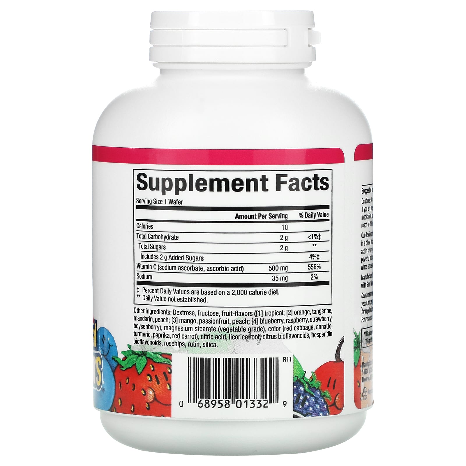 Natural Factors, Fruit-Flavor Chew Vitamin C, Four Mixed, 90 Chewables UPC 068958013329 | Hilife Vitamins
