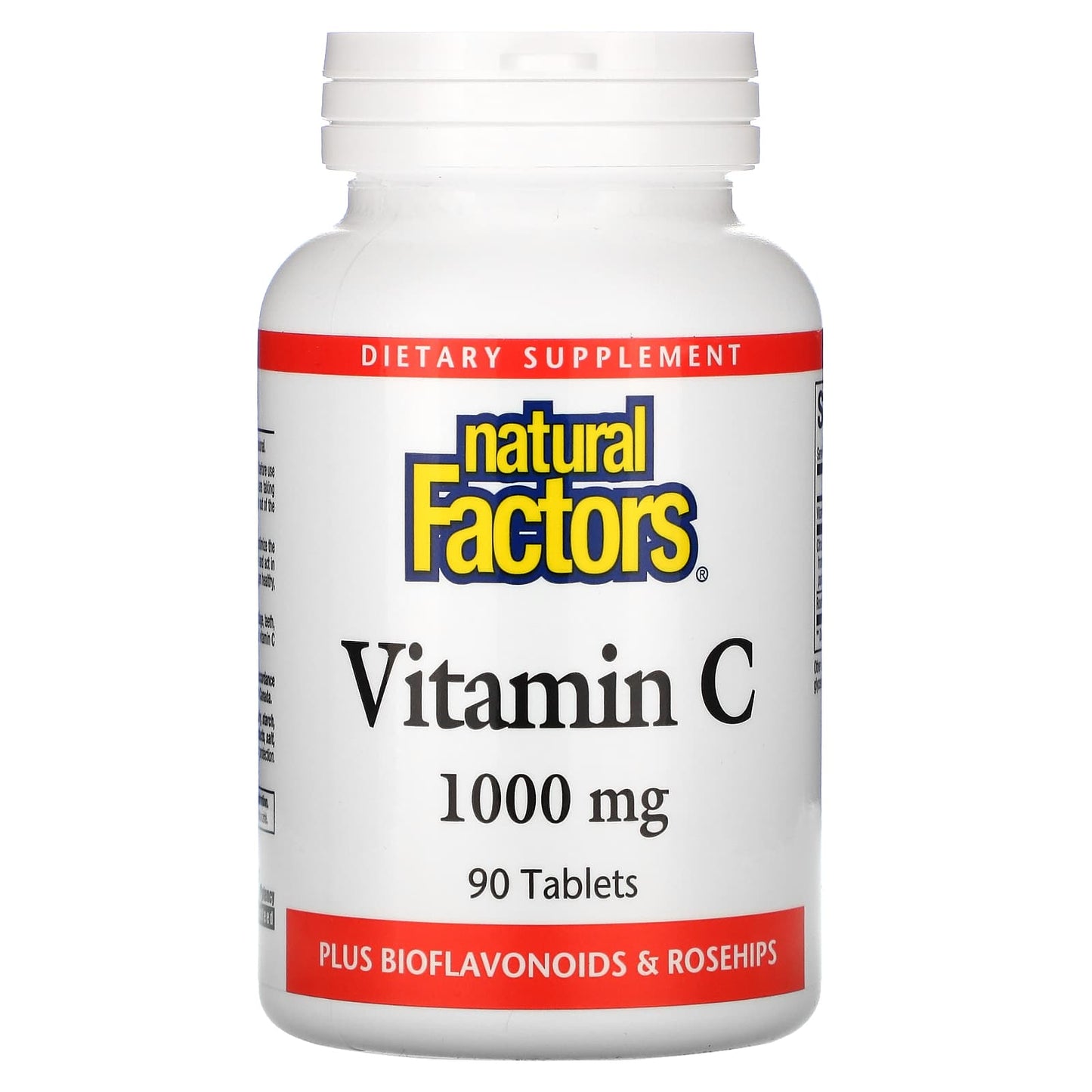 Natural Factors, Vitamin C, Plus Bioflavonoids & Rosehips, 90 tablets UPC 068958013442 | Hilife Vitamins