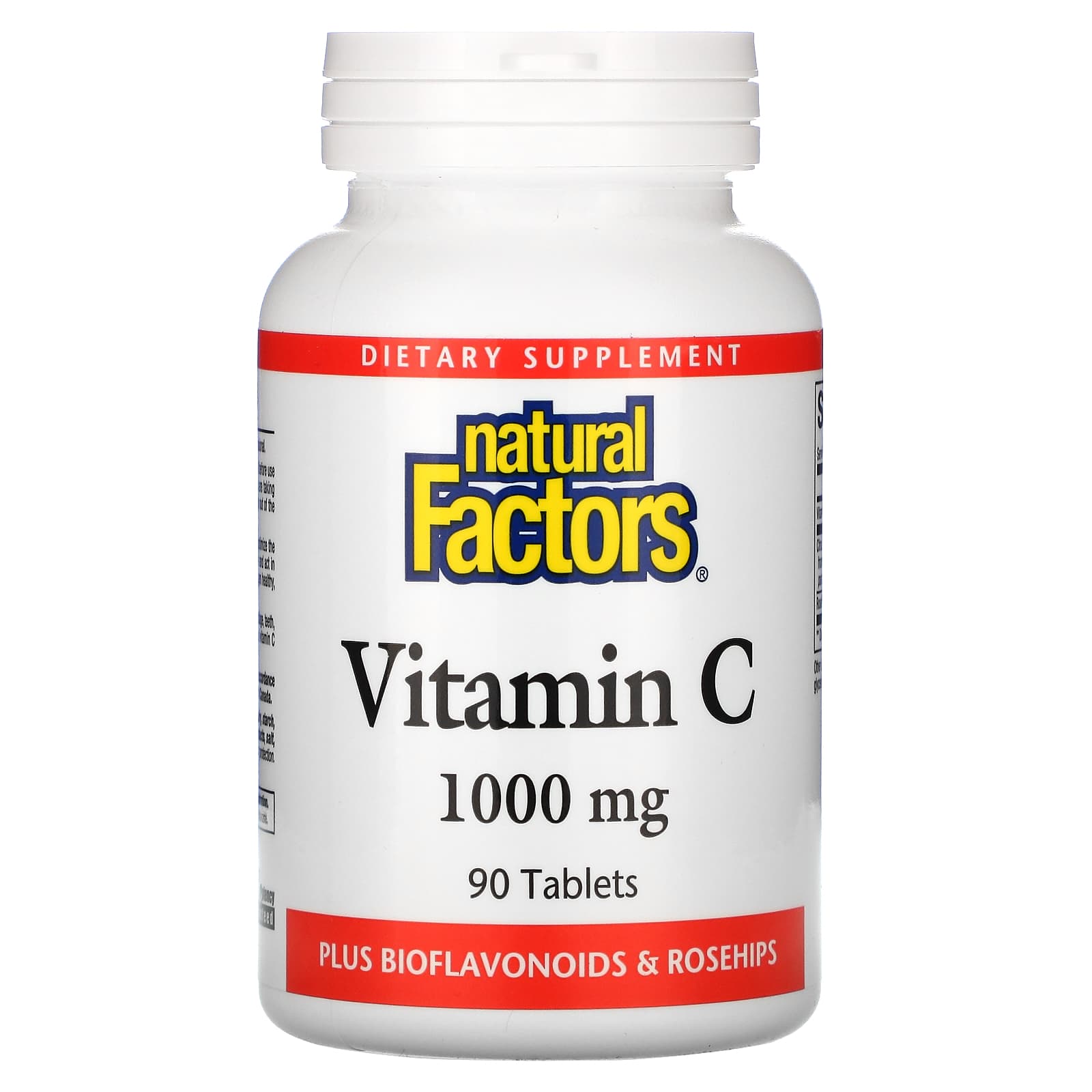 Natural Factors, Vitamin C, Plus Bioflavonoids & Rosehips, 90 tablets UPC 068958013442 | Hilife Vitamins