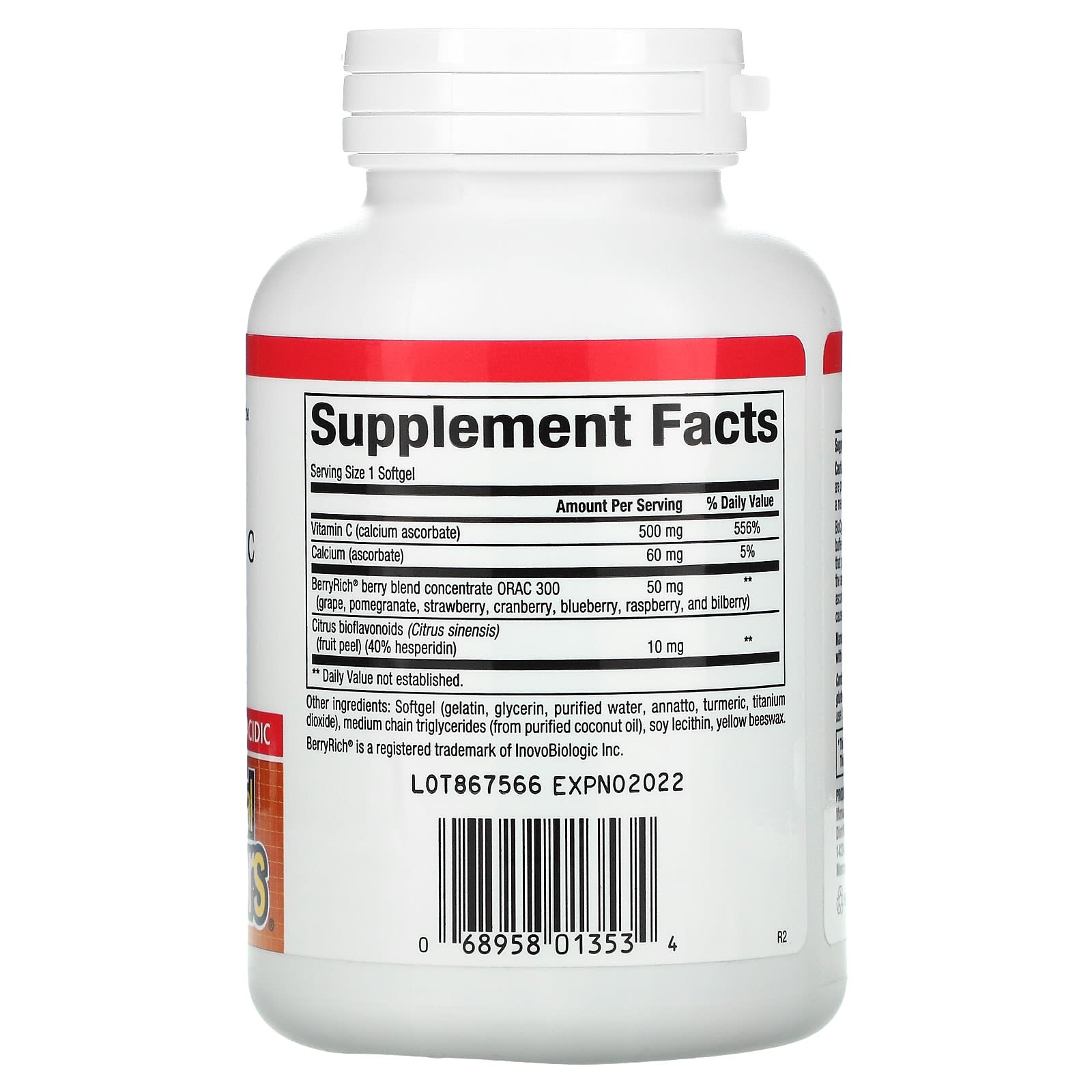 Natural Factors, BioCgel, Buffered Vitamin C with BerryR, 90 Softgels UPC 068958013534 | Hilife Vitamins