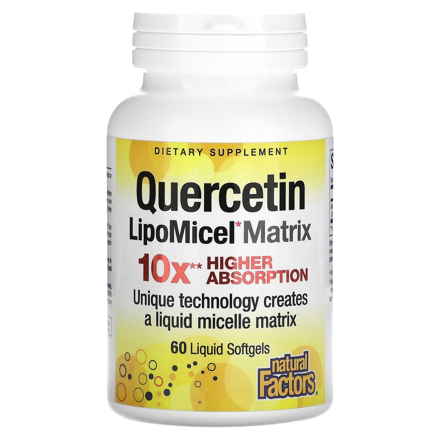 Natural Factors, Quercetin LipoMicel Matrix, 60 Liquid Softgels UPC 068958013787 | Hilife Vitamins