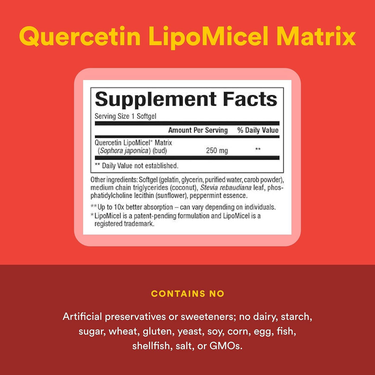 Natural Factors, Quercetin LipoMicel Matrix, 60 Liquid Softgels UPC 068958013787 | Hilife Vitamins