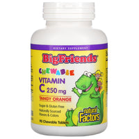 Natural Factors, Big Friends, Chewable Vitamin C, Tangy, 90 Chewable Tablets UPC 068958013954 | Hilife Vitamins