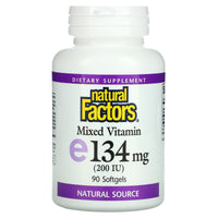 Natural Factors, Mixed Vitamin E, 134 mg (200 IU), 90 Softgels UPC 068958014005 | Hilife Vitamins