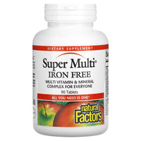 Natural Factors, Super Multi, Iron Free, 90 Tablets UPC 068958015088 | Hilife Vitamins
