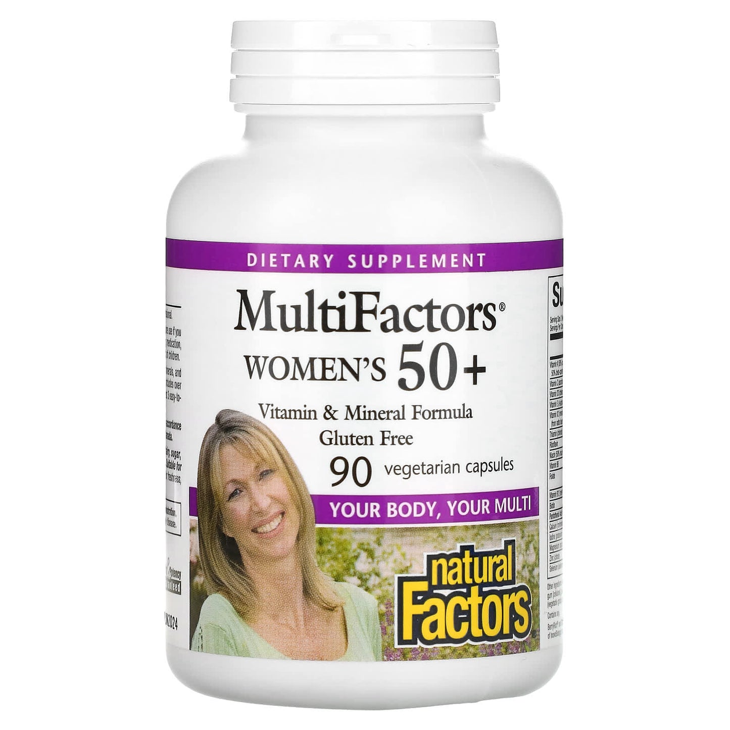 Natural Factors, MultiFactors Women's 50+, 90 Vegetarian Capsules UPC 068958015873 | Hilife Vitamins