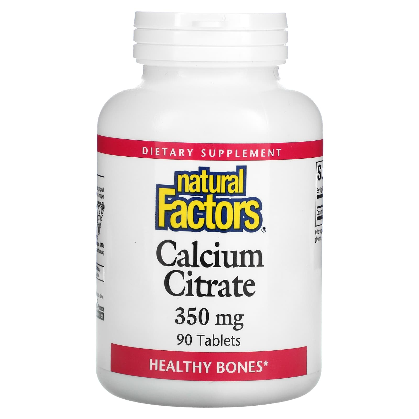 Natural Factors, Calcium Citrate, 350 mg, 90 Tablets UPC 068958016115 | Hilife Vitamins