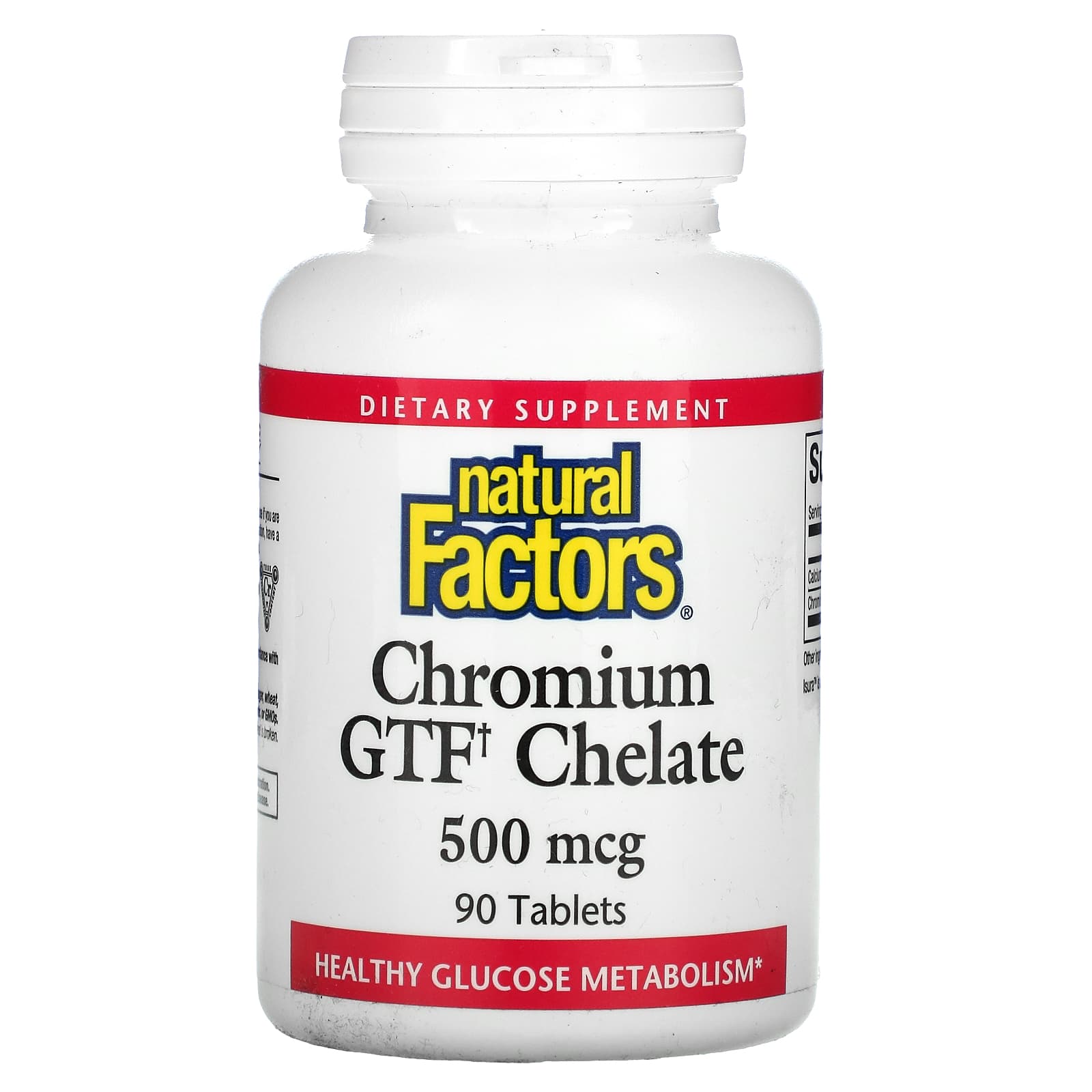 Natural Factors, Chromium GTF Chelate, 500 mcg, 90 Tablets UPC 068958016306 | Hilife Vitamins