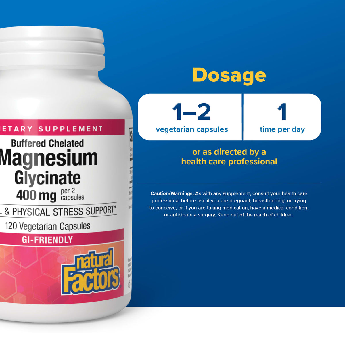 Natural Factors, Magnesium Glycinate , 200 mg, 120 Vegetarian Capsules UPC 068958016412 | Hilife Vitamins