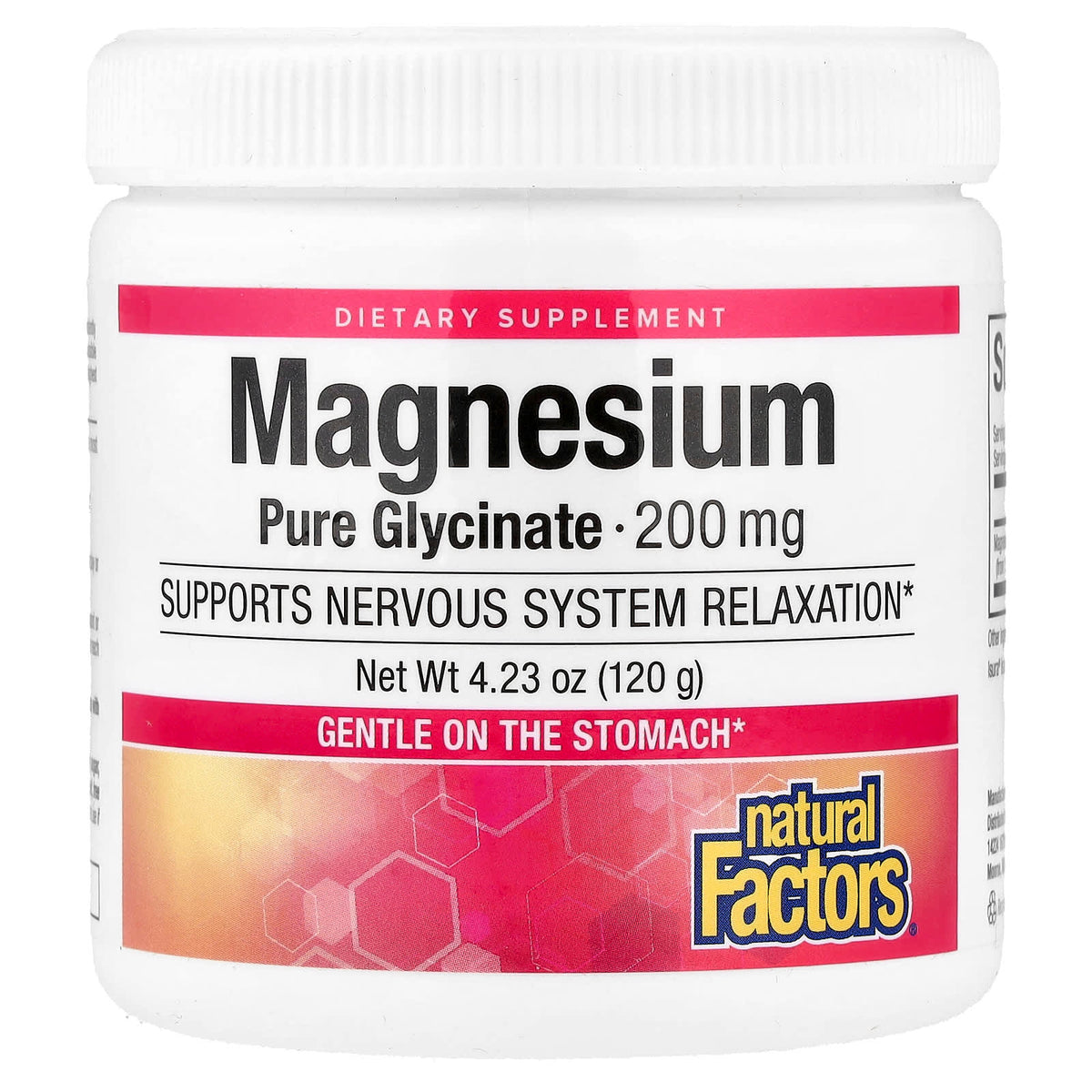 Natural Factors, Magnesium Pure Glycinate, 4.23 oz (120 g) UPC 068958016429 | Hilife Vitamins