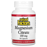 Natural Factors, Magnesium Citrate, 150 mg, 90 Capsules UPC 068958016528 | Hilife Vitamins