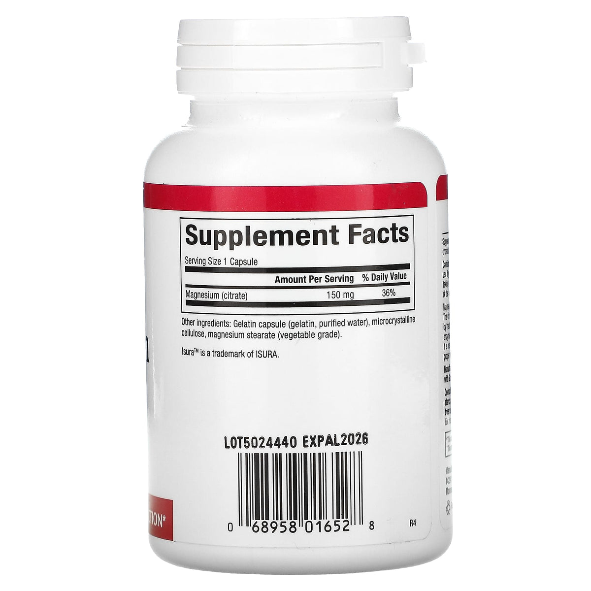 Natural Factors, Magnesium Citrate, 150 mg, 90 Capsules UPC 068958016528 | Hilife Vitamins