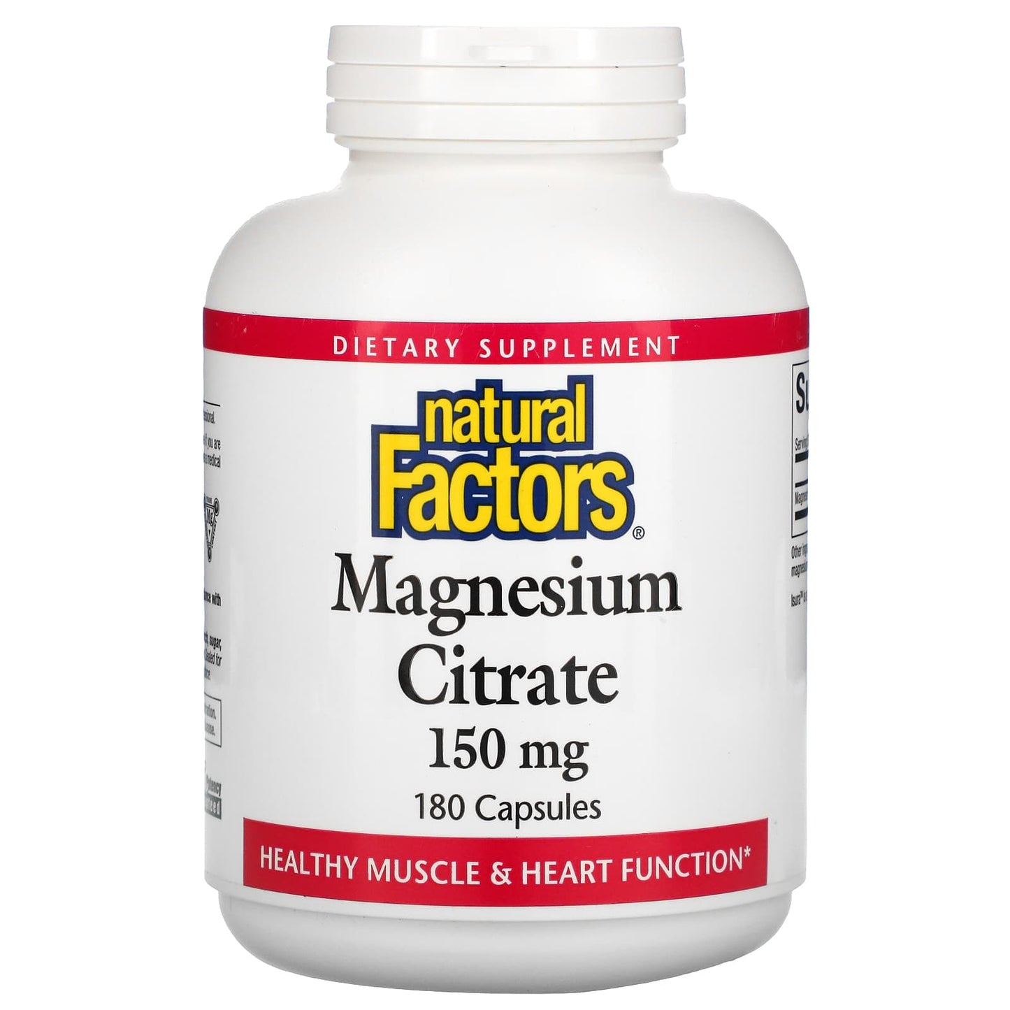 Natural Factors, Magnesium Citrate, 150 mg, 180 Capsules UPC 068958016535 | Hilife Vitamins