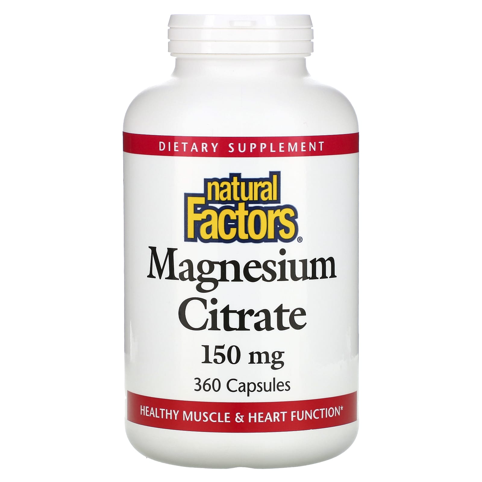 Natural Factors, Magnesium Citrate, 150 mg, 360 Capsules UPC 068958016559 | Hilife Vitamins