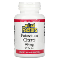Natural Factors, Potassium Citrate, 99 mg, 90 Tablets UPC 068958016603 | Hilife Vitamins