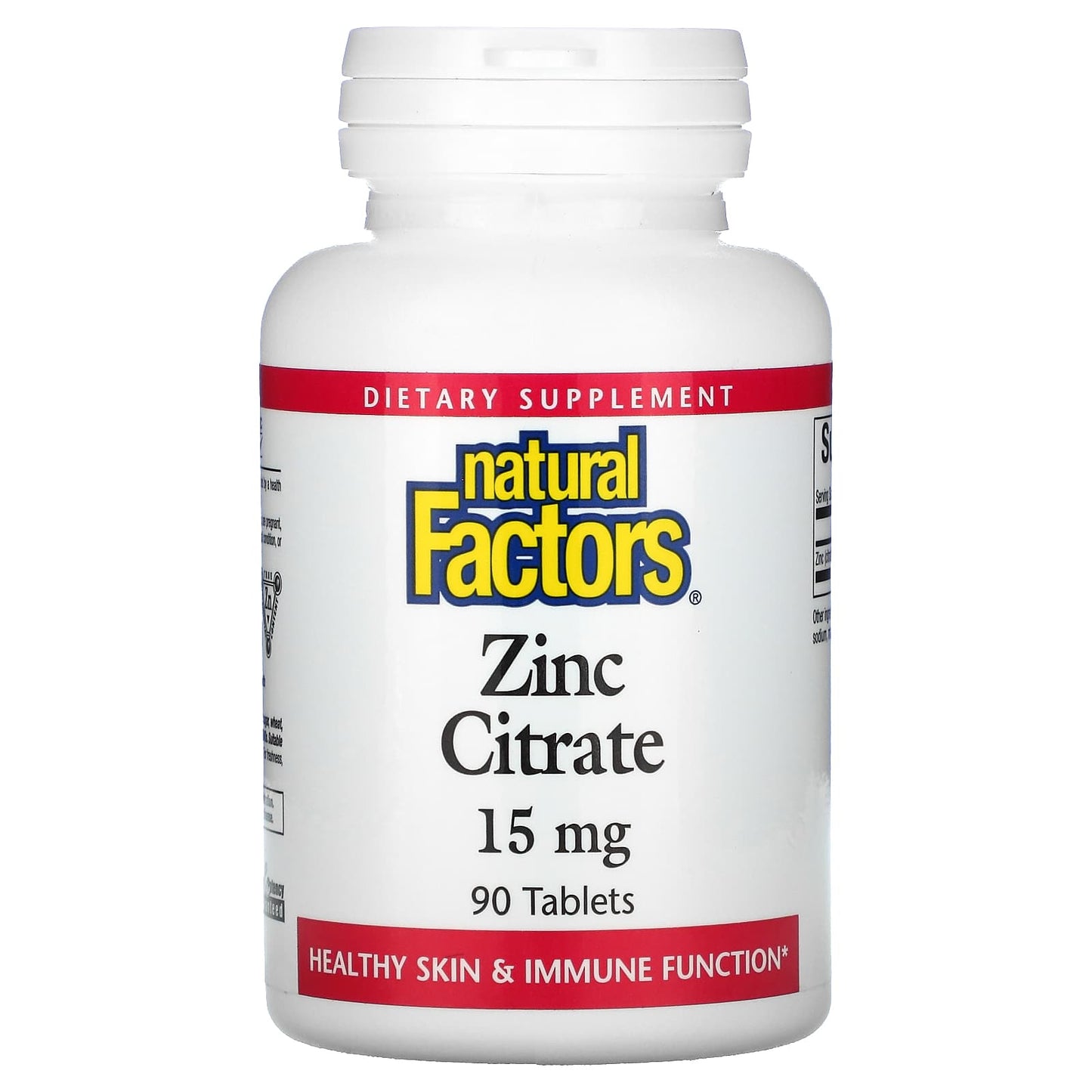 Natural Factors, Zinc Citrate, 15 mg, 90 Tablets UPC 068958016788 | Hilife Vitamins