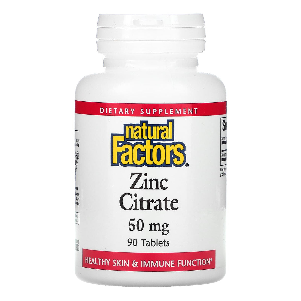 Natural Factors, Zinc Citrate, 50 mg, 90 Tablets UPC 068958016801 | Hilife Vitamins