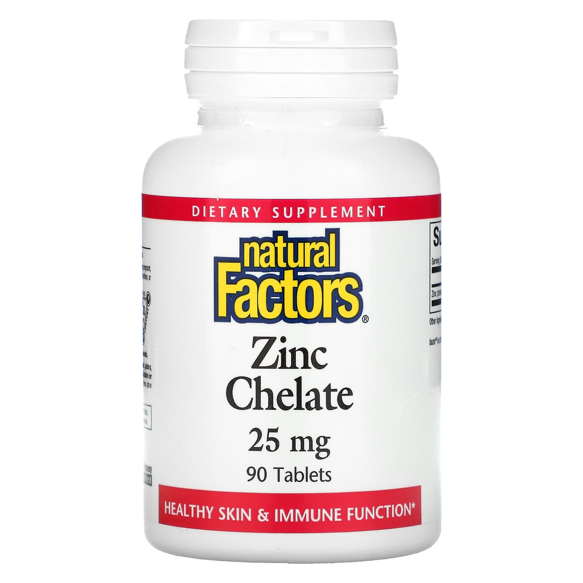 Natural Factors, Zinc Chelate, 25 mg, 90 Tablets UPC 068958016832 | Hilife Vitamins