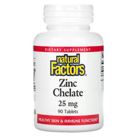 Natural Factors, Zinc Chelate, 25 mg, 90 Tablets UPC 068958016832 | Hilife Vitamins