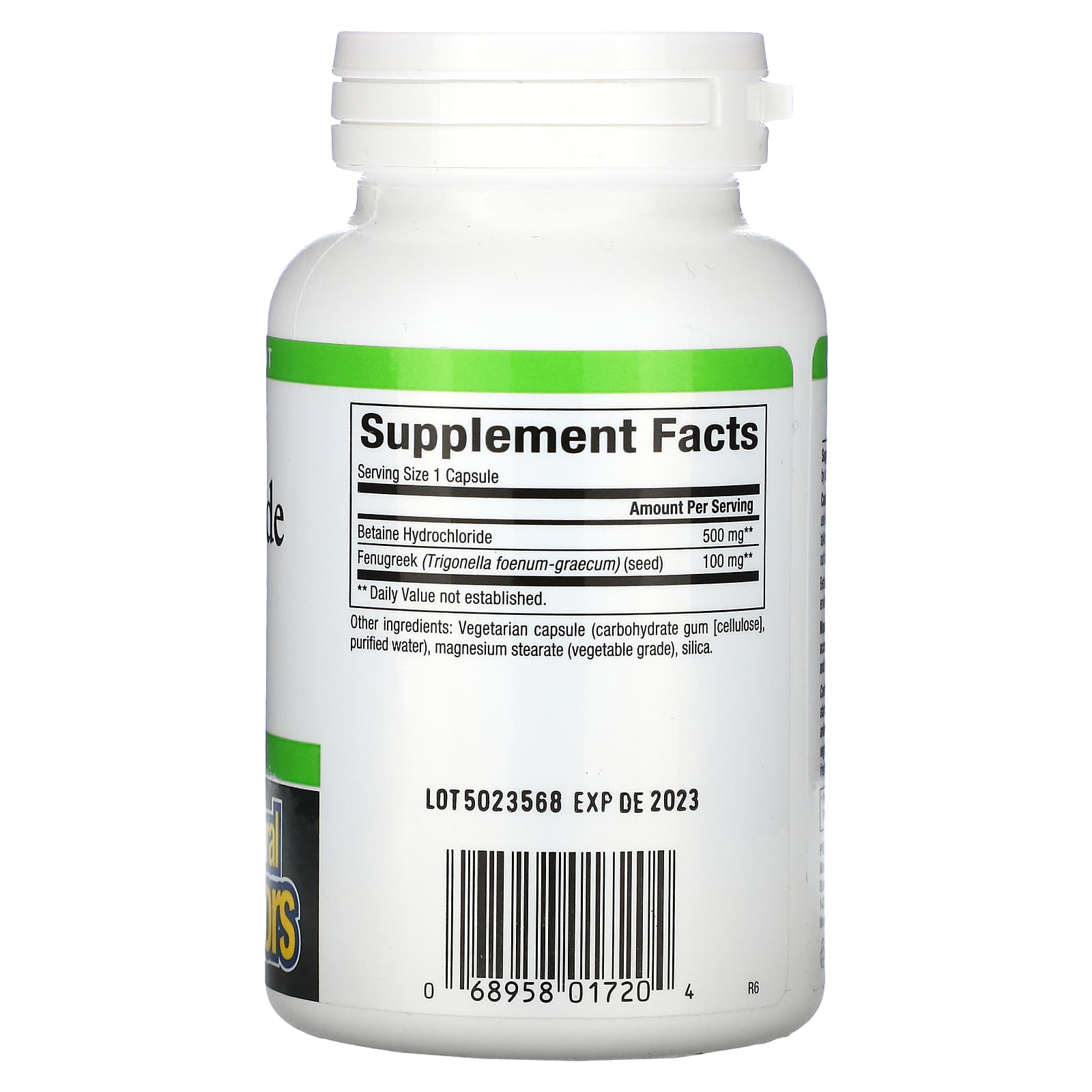 Natural Factors, Betaine Hydrochloride with Fenugreek, 5, 90 Vegetable Capsules UPC 068958017204 | Hilife Vitamins